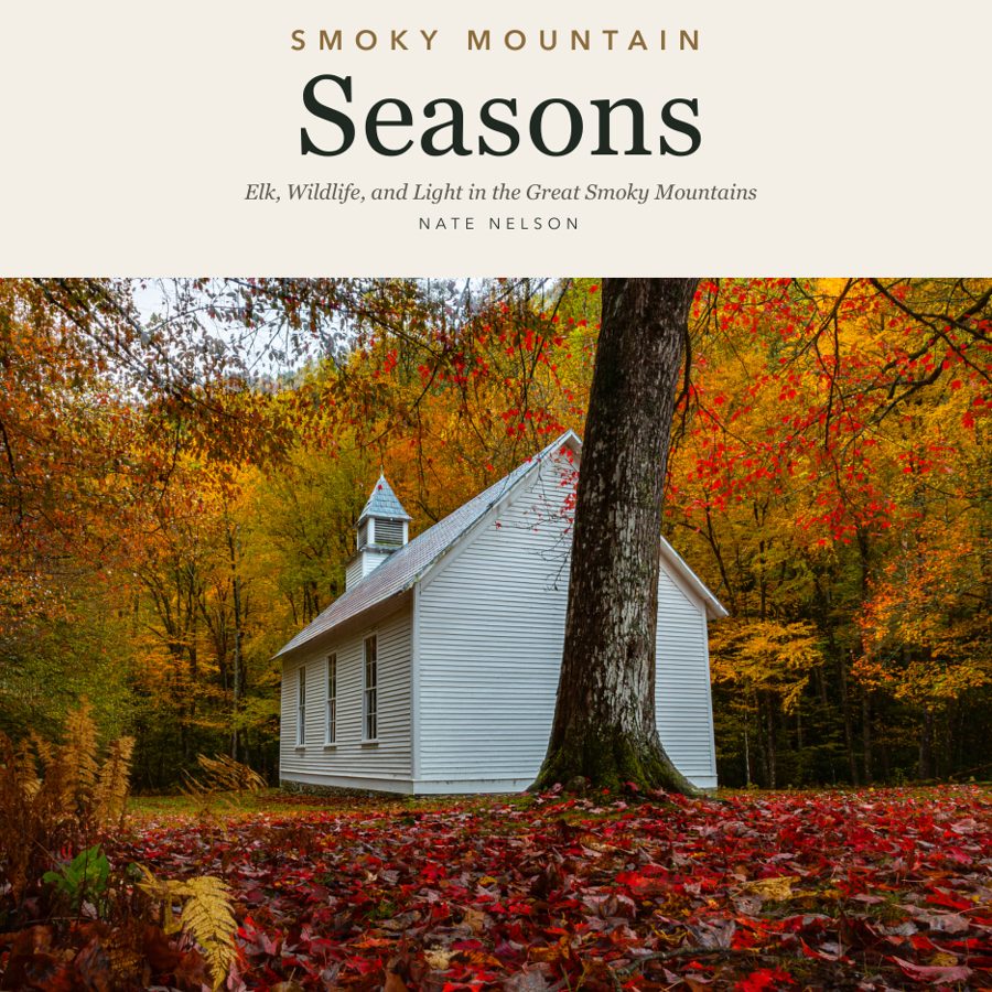 Smoky Mountain Seasons book cover: a white church under fall color