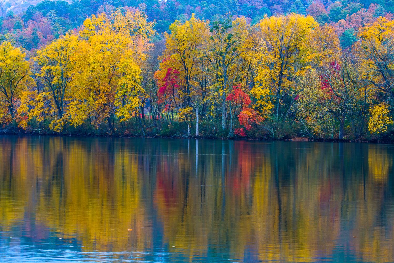 Colorful Autumn Reflection on Lake